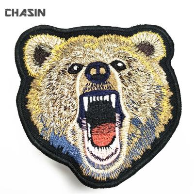 China Viable Bear Embroidery Badge Patch, Design Bear Logo Embroidery Applique Patch For Animal Garment for sale