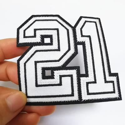 China Viable Custom Embroidered Basketball Jersey Number Patch, Number Iron Patch For Jersey for sale