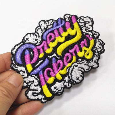 China 3D Sew On Puff 3D Embroidered Patch Letter 3D Custom Embroidery Patches for sale