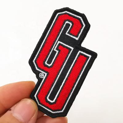 China 3D Embroidery Heat Press Brand Name 3d Blast Patches Iron On Letter Patches for sale