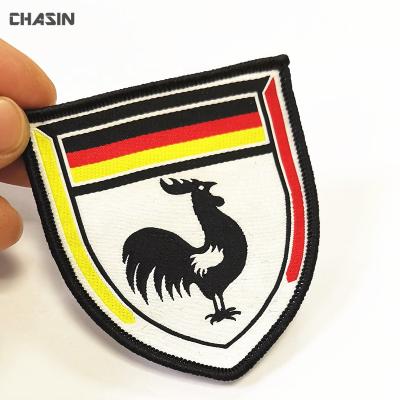 China Viable Custom Merrow Border Woven Sport Football Patch For Jerseys for sale