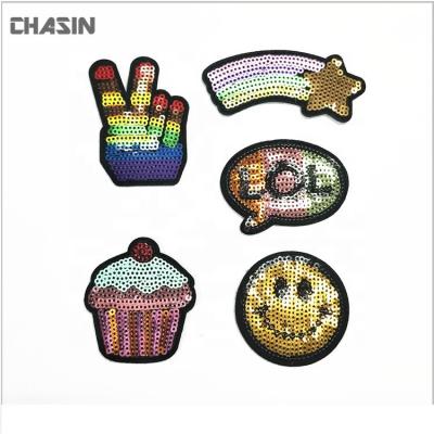 China Viable Cheap Custom Embroidery Sequin Applique Patch for sale