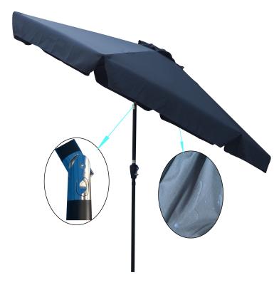 China Gray Outdoor Patio Umbrella cheap contemporary 10ft (3m) with fin, 8pcs rib, tilt and crank, without base for sale