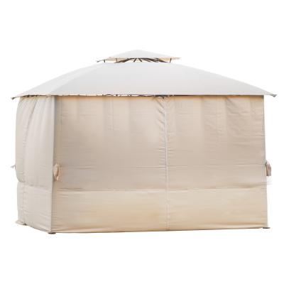 China High Quality Water Resistant Double Tiered Grill Canopy,Beige Outdoor BBQ Gazebo Tent With UV Protection for sale