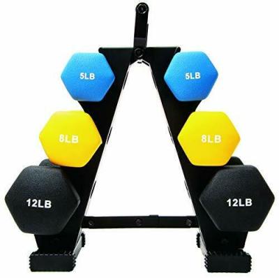 China Bestselling Eco - Friendly Neoprene Coated Dumbbell Multicolor Home Balance Set With Rack for sale