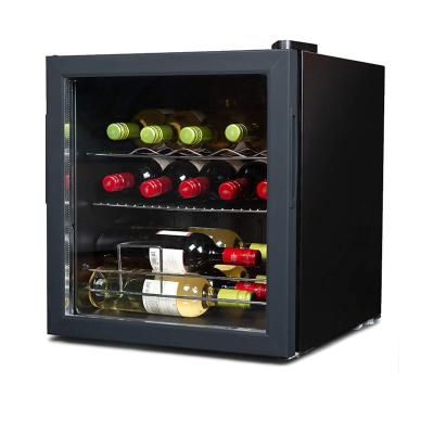 China LED Touch 14 Bottle Capacity Digital Cooler Wine Fridge, Black Cabinet With Gray Door For Families, And Bars for sale