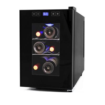 China 6 Bottle LED Digital Touch Mini Compressor Wine Cooler Fridge, Suitable for Families, Dorms and Bars for sale