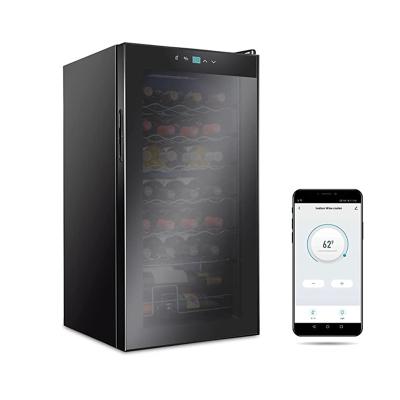 China LED Digital Cooler Touch 28 Bottle Compressor Wine Fridge With Wi-Fi App Smart Control Cooling System for sale