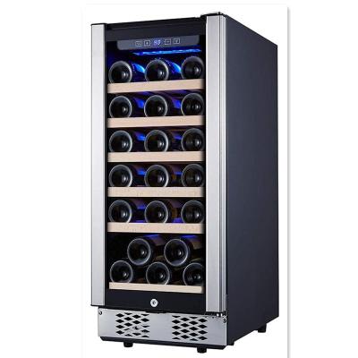 China Digital LED Touch 15 Inch Wine Cooler with Stainless Steel Frame and Glass Front Entry - 30 Bottles of Wine and Beverages for sale