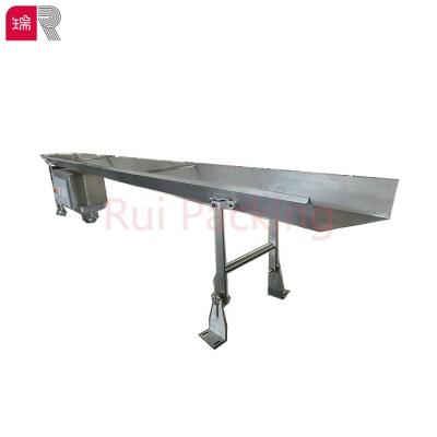 China Rui Packing RFE-100 Stainless Steel Heat Resistant Fast Rear Horizontal Food Conveyor for French Fries, Cripsy Biscuit, Biscuits for sale