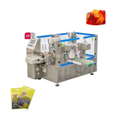 China Easy to operate and multi functional automatic rotary R8-200 potato gummy candy packing machine for premade doypack bag for sale