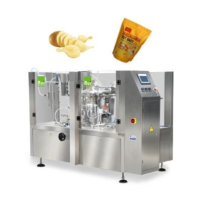 China Easy to operate and multi functional automatic rotary potato chips packing machine R8-200 for premade doypack bag for sale