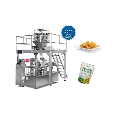 China Easy to operate and multi functional automatic rotary potato chips packing machine R8-200 for premade doypack bag for sale