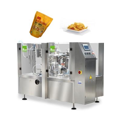 China Easy to operate and multi functional automatic rotary potato chips packing machine R8-200 for premade doypack bag for sale