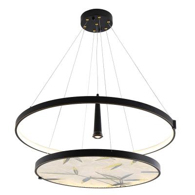 China Mid Century Modern Creative Design Living Room Decoration Circle LED Ring Home Chandelier Around Hanging Lamp Pendant Light for sale