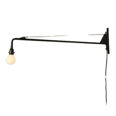 China Modern Matt Black Industrial Long Arm Sconce Lamp Wall Light Antique Attic Iron Hotel Corridor Lighting for Hotel Home for sale