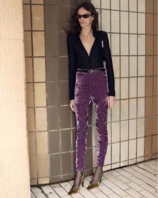 China Anti-Wrinkle Retro Fashion Trousers Velvet Casual Pants Streetwear For Women for sale