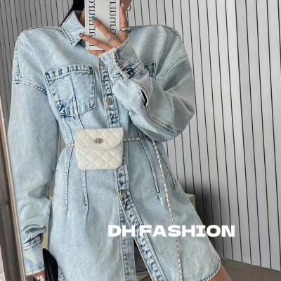 China Breathable Women's Fashion Summer Denim Jeans Blouse Sexy Women's Lattice Skirts Sexy Casual Blue Jeans Coat and Trim Two-Piece Set for sale