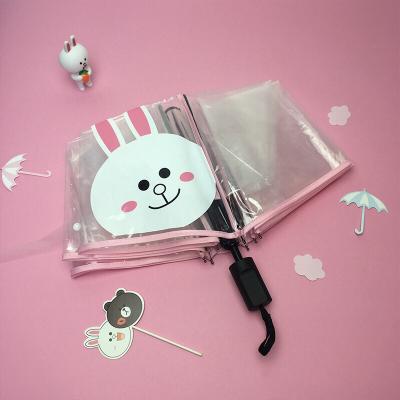 China Good Quality Fashionable Clear Folding Romantic Umbrella Pattern Automatic Cute Transparent Umbrella Large Lover Umbrella for sale