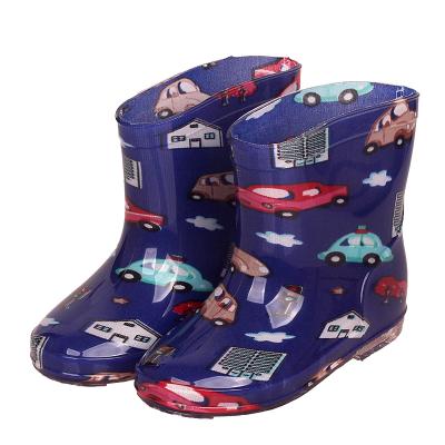 China Car Pattern Waterproof Decorative Durable Kids Rain Boots Children PVC Car Printing Botas Waterproof Cute Cheap Kids Rainboots For Boys for sale