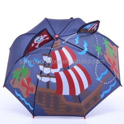 China All In 1 Cheap Creative Kid Umbrella Pirate Pattern Kids Umbrella 3D Ear Model Umbrella For Kids for sale