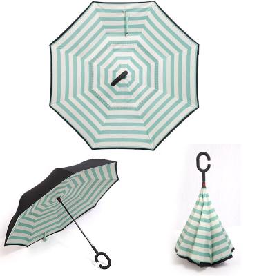 China All In 1 New Design Custom Striped Reverse Umbrella Wholesale For Car for sale