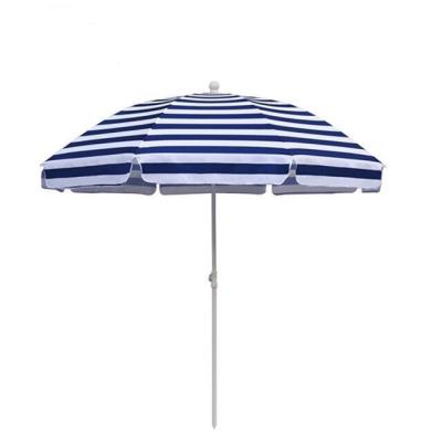 China 6ft Traditional Color Stripe Fabric Umbrella Beach Umbrella Custom Printed Polyester Umbrella High Quality for sale