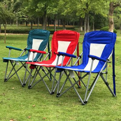 China Outdoor Easy-Carry Armrest Camping Chair Cloth Beach Easy-Grip Foldable Chair Cheap Easy-Carry Lightweight Chair For Picnic Fishing for sale