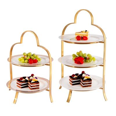 China With Okey 2 or 3 Dishes Hotel Restaurant Banquet Equipment Unique Buffet Dessert Food Supply Display Stand and Cake Stand for Supply for sale