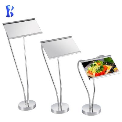 China Desgin OKEY Buffet Accessories Stainless Steel Metal Restaurant Table Number Table Number Menu Holder Modern Supplying Cheap Wedding Racks for sale