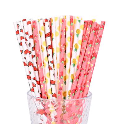 China Drinking Beverage Paper Straws Biodegradable Colorful  Design Straw for Everyday/Birthday Party/Baby Shower/Wedding for sale