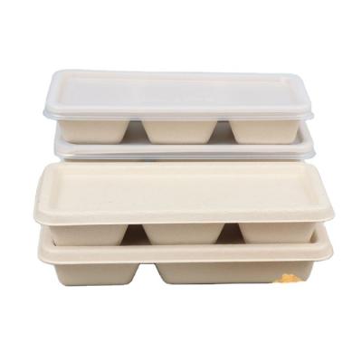 China Eco Friendly Disposable Customizable Gifts Disposable Bamboo Fiber Biodegradable Bowl Take Away Pulp Food Container Space Party Travel Kitchen Beer Discount Camping for sale