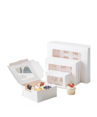 China Disposable hold cakes, pastries and other fine food box packaging cake cake box with window for sale