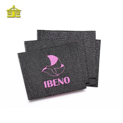 China Viable Wholesale Designer Fake Tie Brand Fabric Labels Adhesive Custom Garment Clothing Label for sale