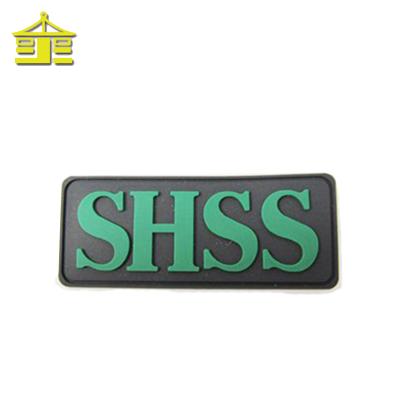 China Sustainable Fashion 3d Iron On Thin Soft Cloth Logo Badge Embroidered Silicone PVC Rubber Patch Custom Label for sale