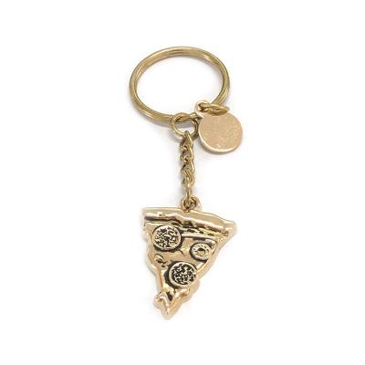 China 3D Pizza Metal Key Chain Zinc Alloy Custom Metal Key Chain Customized for sale