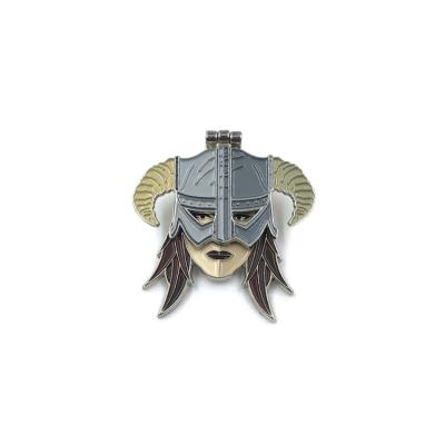 China Wholesale Custom Souvenir Factory Cartoon Face Metal Brooch Double Pin for sale