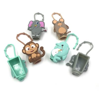 China Custom Mini Hand Sanitizer Silicone Hand Sanitizer Bottle Cover 30ml Hand Sanitizer Holder Silicone Key Chain for sale