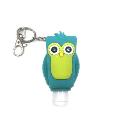 China Custom Silicone Mini Hand Sanitizer Bottle Cover 30ml Hand Sanitizer Holder Silicone Key Chain for sale