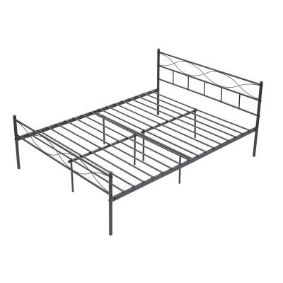 China 2021 Hot Sale Adjustable Home Furniture Strong Sturdy Classic Modern Simple Metal Bed(Size) Steel Frame Double Size for sale