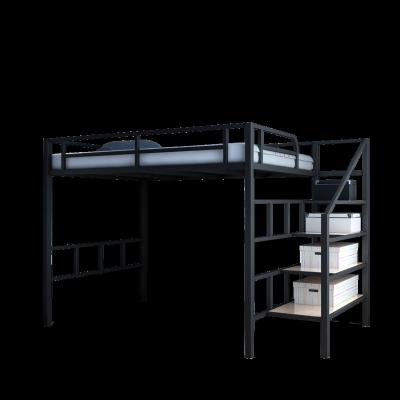 China Junior Loft Bed Frame With Adjustable Stable Black Ladder Large Size (Height) Bed Apartment For Single for sale