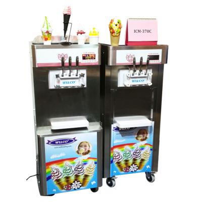 China Professional Snacks Factory Maker 3 Flavor Soft Ice Cream Machine Commercial Easy To Use Ice Cream Maker for sale