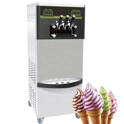 China Continuous Snack Factory High Efficiency Commercial Three Flavors Soft Ice Cream Machines for sale