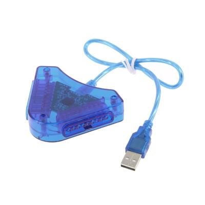 China New Dual Gamepad USB Player Converter Adapter Cable For PS2 Gamepad PC USB Game Controller With CD Dual Playstation 2 Driver 82420 for sale