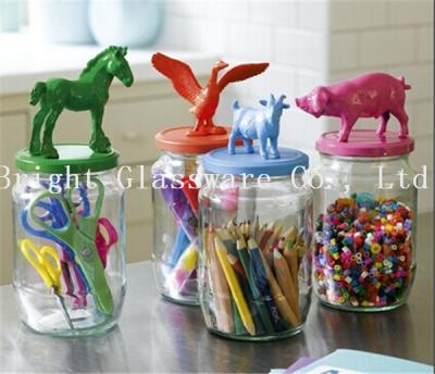 China Top popular design glass candy jar wholesale glass sugar jar cheap for sale