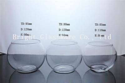 China Custom round design glass fish tank wholesale, glass fish jar for sale