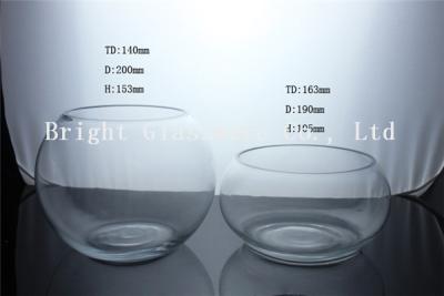 China cheap round glass fish tank wholesale, clear glass fish jar for sale