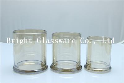 China Colored glass decorative glass candle jar for fragrant candles for sale