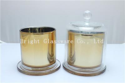 China Golden candle holder and Glass dome, candle jar with glass cover sale for sale