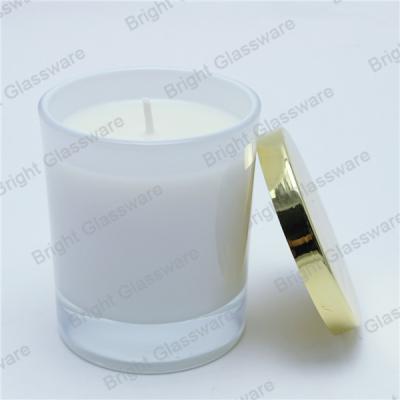 China hot sale glass candle holder, candle jar with gold lid in worldwide for sale